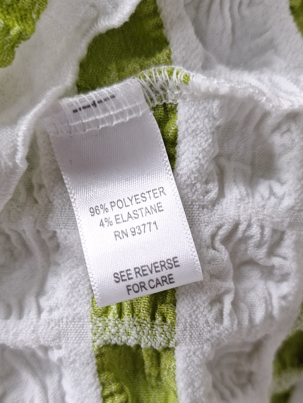 Kaktus “NEW” Green & White Striped Puff Sleeve Textured Cottagecore Top Size XL - Picture 7 of 9